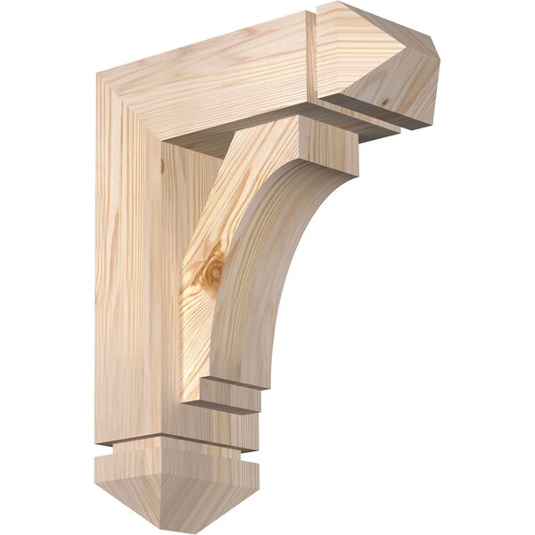 Ekena Millwork Imperial Arts and Crafts Smooth Bracket w/ Offset Brace, Douglas Fir, 5 1/2"W x 14"D x 18"H BKT0604X14X18IMP03SDF - main